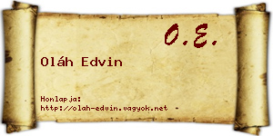 Oláh Edvin névjegykártya
