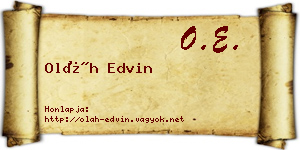 Oláh Edvin névjegykártya
